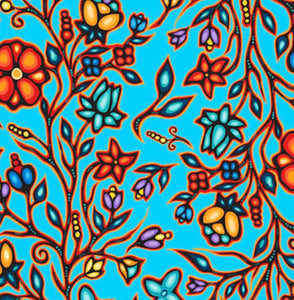 Ojibway Florals Turquoise 02