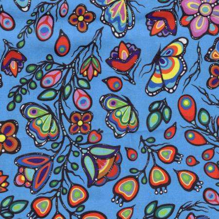 Ojibway Florals Turq 05